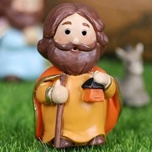10 PCS Ornament Cartoon Birth Of Jesus, Nativity Scene Ornaments, Home & Office Decoration