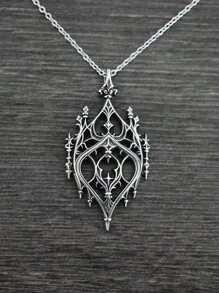 Collier pendentif vintage gothique cœur creux château, collier minimaliste à la mode pour femmes, cadeau de fête