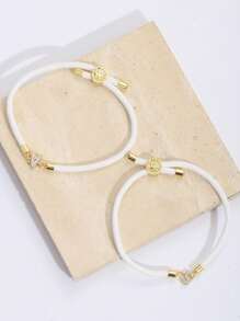 1pc Simple Elegant Ladies A-Z Initial Adjustable Hand Cord Commemorative Gift