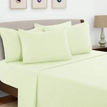 LUX DECOR 6-Piece Embroidered Bed Sheet Set – Brushed Microfiber, Deep Pocket, Lightweight & Breathable – Graduation Gifts, Home Decor, Sleep Protection For Dorms, Student Beds, Back‑To‑School Gift, Soft Bed Linens, Comfortable Sleep, Luxury Bed Set, Valentine's Day Bedroom, Spring Bedding Refresh, Guest Room Essentials, Dorm Room Bedding, Premium Bed Linens, Easy Care Sheets, Hypoallergenic Fabric, Year-Round Comfort, Master Bedroom Update, Matching Bedding Set, Hotel Quality Linens - 香草 - 查看 2