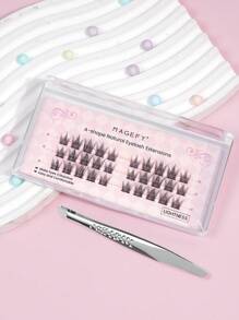 30pcs CC Curl Manga Natural False Eyelashes,Fashion 3D Japanese Cosplay Faux Mink Lashes Dramatic Anime Lashes, Imitation Mink False Eyelashes Sexy Lashes Extension Makeup,Left & Right Clusters Natural Lash Extensions Individual Section Pure Wild Makeup DIY At Party - C - 查看 5
