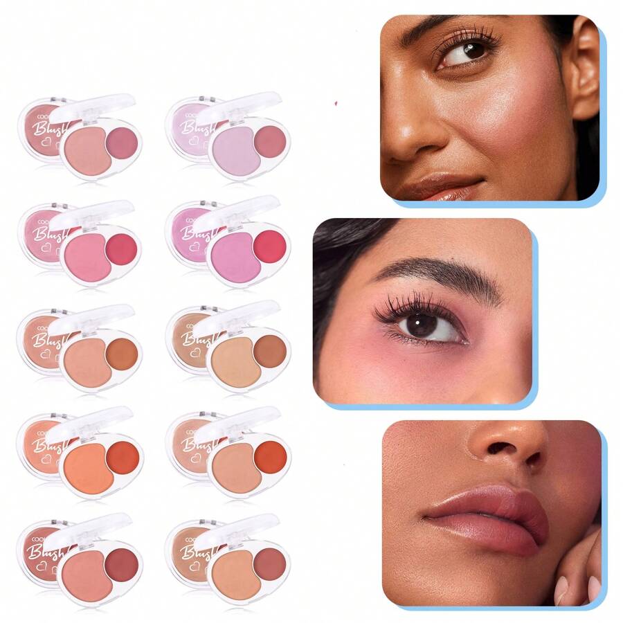 coolstory 霜状腮红，质地柔滑，自然哑光，提升肤色，多功能面部轮廓腮红 - 彩色 - 查看 1