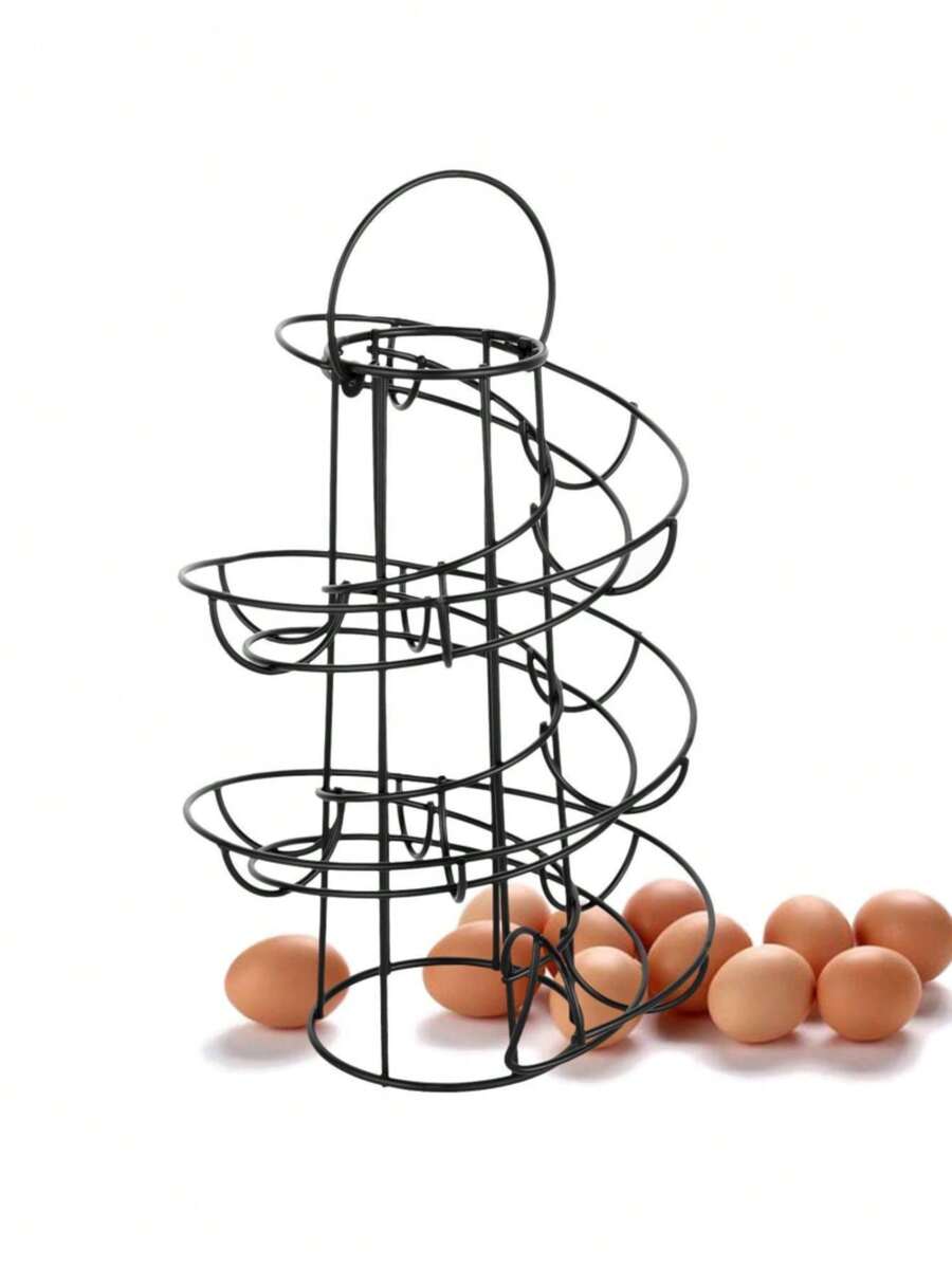 厨房台面鸡蛋架，用于存放鸡蛋，创意金属鸡蛋收集展示架，农舍复活节彩蛋展示架，适用于户外、露营 - 彩色 - 查看 1
