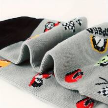 1 双（礼盒装）男士新奇赛车设计正装袜，赛车手疯狂袜子生日礼物，透气柔软户外跑步徒步运动袜，适合赛车爱好者 - 彩色 - 查看 4