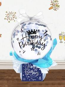 Caja de dinero con tema de globos de cumpleaños, set de 46 piezas. Caja de dinero con globos azules y blancos con tarjeta de efectivo extraíble y bolsas, caja de dinero de papel plegable DIY, caja de dinero con globos de feliz cumpleaños, decoración de fiesta de cumpleaños para el hogar, la habitación y la mesa, ornamento, regalos y recuerdos para fiesta de cumpleaños