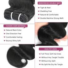 Body Wave Human Hair Bundles Brazilian Virgin Body Wave 4 Bundles Unprocessed Human Hair Weave Remy Hair Extensions Weft For Women Natural Color - Black - View 2
