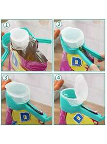 4 件装食品袋夹，带倾倒口的食品储存密封夹，食品袋夹，薯片袋夹，塑料盖食品夹，非常适合在厨房整理和储存食物 - 彩色 - 查看 3