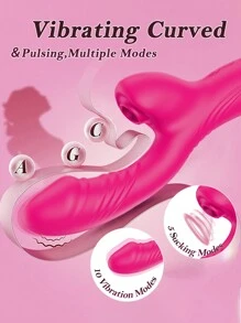 LIKETHAT Vibrador sexy con succión del clítoris, estimulación del punto G y la clítoris, 2 en 1 con 10 velocidades de vibración para la masturbación femenina
