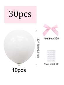 10pcs Latex Balloon & 20pcs Ribbon Bows, Includes White & Pink Balloon, Black, Pink & Red Satin Ribbon Bows, For Bow Decor, Valentine's Day, Birthday Party, Wedding, Photo Shooting, Princess Party, Bridal Shower, Bachelorette Decoration - Multicolor - View 15
