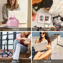 Lunch Bag Women Reusable Insulated Lunch Bag Stain-Resistant, Large Capacity Lunch Box For Women Perfect For Office, Picnic, Outdoor Reusable Blue Insulated Tactical Lunch  Bag Insulated Tactical - 米色 - 查看 7