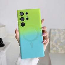 防震磁吸渐变色无线防刮保护壳，兼容三星 Galaxy S25 S25+ S25 Ultra S24 S24+ S24 FE S24 Ultra S23 Ultra S22 Ultra A06 A16 A26 A36 A56 系列，防水防摔，春季礼物 - 綠藍色 - 查看 5