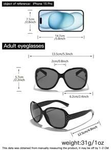 1 PC Women's Oval Frame Surround Diamond Inlaid Black Fashion Glasses For Everyday Life Clothing Accessories And Beach Vacations For Summer Beach Vacation,Outdoor,Travel - 彩色 - 查看 5