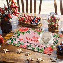Juego personalizado de 4 individuales para el Día de San Valentín - Expresiones de amor personalizadas - Manteles individuales de 12x18 pulgadas para aniversario de boda - Decoración del hogar para cocina y comedor - Regalo perfecto para tu ser querido