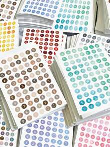8pcs/Set Letter & Number Stickers 8 Color Combos Waterproof & Wear-Resistant - Ideal For DIY, Journals, & Alphanumeric Designs,School Supplies,Back To School