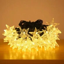 1 pièce Guirlande d'étoiles solaires pour la décoration extérieure et l'éclairage de jardin - Lumières LED polyvalentes pour la décoration de la chambre, la décoration murale et les occasions spéciales, économique, idéal pour créer une atmosphère chaleureuse et accueillante