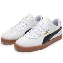 Puma Club II SL 纹理皮革轻便耐穿低帮休闲运动鞋，适合日常、旅行和休闲穿着，397445-06 - 彪馬白-黑色-樹膠色 - 查看 3