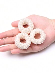 Elegant And Simple Full Faux Pearl High Elastic Mini Hair Tie, Pearl Hair Tie, Ponytail Bun Hair Tie For Women And Women, Suitable For All Seasons And Hair Types