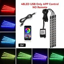 Automotive Interior Decorative Lights LED Car Foot Light Atmosphere Lamp Ambient Lamp Remote/Voice/APP Control Neon - RGB - View 13