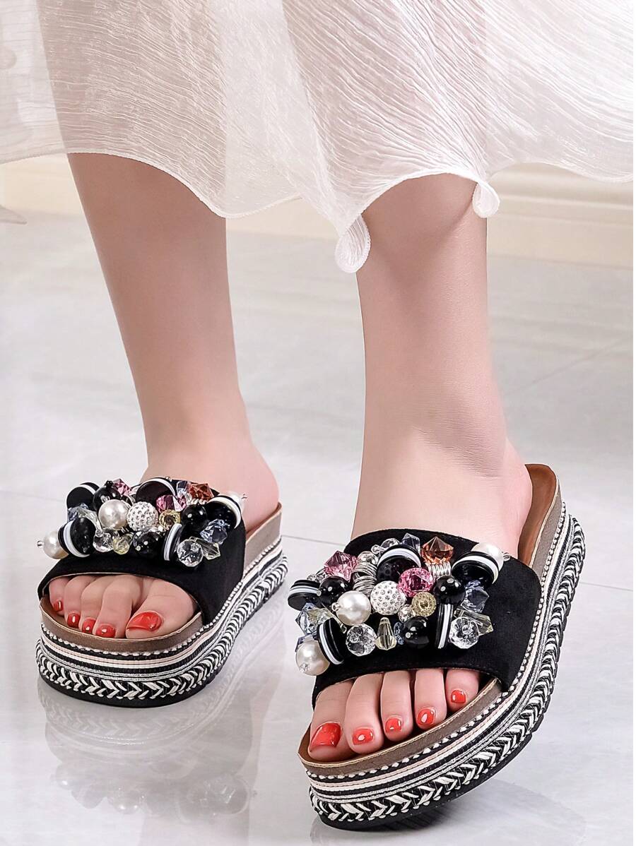 Sandale Boeme Cu Mărgele Colorate Sandale Elegante Sandale De Vară Pentru Femei