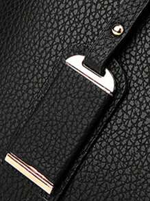 Women's Elegant Fashion Tote Bag Casual Zipper Handbag Simple Style Crossbody Bag With Adjustable Shoulder Strap Work Commuter Bag Shopping Bag For Daily Use - 黑色 - 查看 4