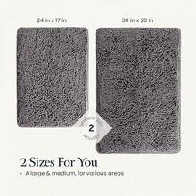 BELADOR Bathroom Rugs Sets 2 Piece- Plush Bath Mat Set Quick-Dry Soft Chenille Mat With Rubber Backing, Absorbent Rug Set, Washable Bath Rugs - Bath Mats 24x17 + 30x20 - 01 Gray - View 6