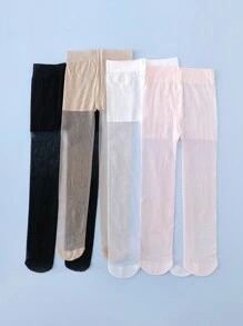 4 件套女童舞蹈紧身裤，纯色紧身打底裤，弹力透气，适合婴儿、儿童和青少年，适合春夏季 - 彩色 - 查看 32