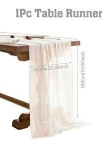 1pc Beige Pleated Table Runner, Folding Tablecloth, Birthday Babe Shower Party Decoration Supplies, Festive Birthday Decor Wedding Decor Holiday Home Decor Party Room Table Decoration Chair Decor Kitchen Decor Table Cloth, Rural Wedding Bridal Shower Banquet Table Ornaments, Table Runner, Solid Color Table Cover, Birthday Gifts, Wedding Decor, Party Favor