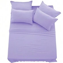 LUX DECOR 6-Piece Embroidered Bed Sheet Set – Brushed Microfiber, Deep Pocket, Lightweight & Breathable – Graduation Gifts, Home Decor, Sleep Protection For Dorms, Student Beds, Back‑To‑School Gift, Soft Bed Linens, Comfortable Sleep, Luxury Bed Set, Valentine's Day Bedroom, Spring Bedding Refresh, Guest Room Essentials, Dorm Room Bedding, Premium Bed Linens, Easy Care Sheets, Hypoallergenic Fabric, Year-Round Comfort, Master Bedroom Update, Matching Bedding Set, Hotel Quality Linens - 薰衣草 - 查看 9