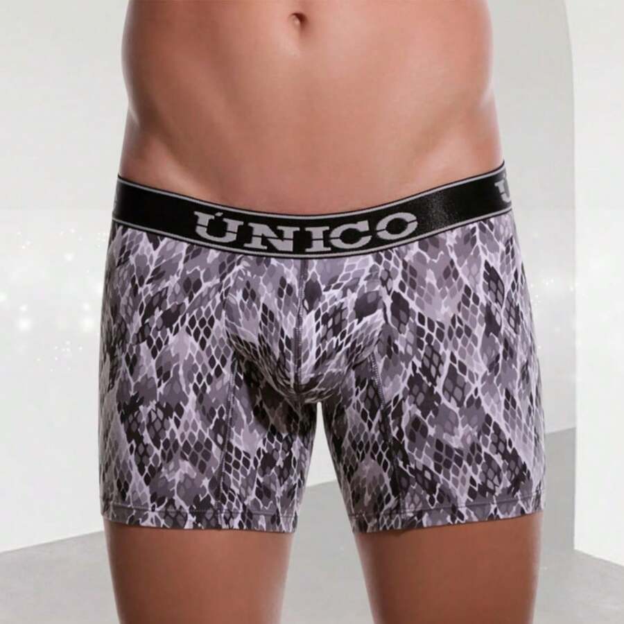 Boxer Copa Medio Colombiano Alta Calidad para Hombres, Calzoncillos Largos Estampados para hombres, de tela gruesa, no se marca nada, fibras inteligentes, Ropa Interior Colombiana Fresca, Comoda, y transpirable para hombres, Copa suspensoria diseñada anatómicamente para brindar un excelente soporte - Multicolor - Ver 1