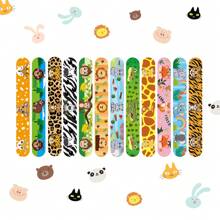 36 piezas Pulseras de golpe con animales de dibujos animados, nuevos artículos de 2025, regalos de cumpleaños, navidad y halloween, pulseras de colores con diseños de animales de caricatura