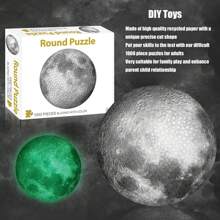 Rompecabezas de luna llena grande y redondo de 1000 piezas, rompecabezas educativo y desafiante de luna llena para jugar en familia - Multicolor - Ver 1