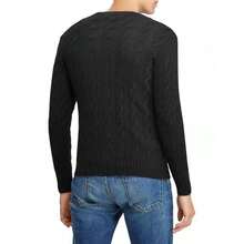 Ralph Lauren Cableknit Cashmere Sweater |  | Men Sports Sweaters - Black - View 2