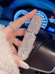 1 件装 10 毫升奢华水钻可再填充香水喷雾器瓶，适用于古龙水、护肤品、男女礼物 - 銀色 - 查看 6