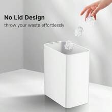 Small Metal Trash Can, 2.1 Gallon Slim Trash Can For Bathroom, Wastebasket Garbage Bin For Bedroom, Office, Kitchen, Under Sink (White) Home Bathroom Decor
