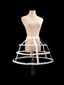 1 pezzo Sottogonna per donna in bianco/nero, per 4 stagioni, fresca per l'estate, sottogonna corta, sottogonna stile Lolita, sottogonna voluminosa per abito da sposa, sottogonna asimmetrica, sottogonna con 2 stecche in pizzo, sottogonna a forma di zucca con 2 stecche, sottogonna a forma di barile con 3 stecche, sottogonna con bordo in chiffon con 2-4 stecche, sottogonna a doppio bordo con 3-4 stecche, sottogonna a croce con 4 stecche, sottogonna con fessura aperta con 5 stecche, gabbia a più strati in acciaio forato, sottogonna stile barocco e Rococo regolabile, adatta per matrimonio, festa, esibizione, cosplay