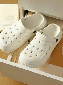 夏季沙滩凉鞋，防滑时尚户外拖鞋，简约木屐 - 白色 - 查看 8