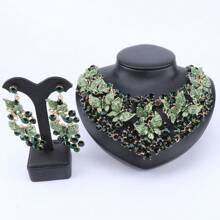 1 Set Luxus Kristall Schmetterling Halskette & Ohrringe Schmuckset, geeignet für Frauen Hochzeiten, Galas, Partys, Jahrestage, Valentinstag, Geburtstags Geschenke