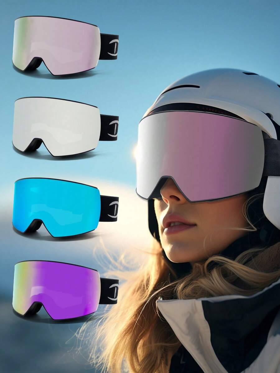 OTG Ski Goggles Anti Fog Snow Goggles 100% Protection,HD Lens - Black - View 1