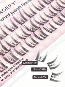 27 Cluster Manga Double Tips False Eyelashes Tower Pointed Wheat Ear False Eyelashes,Slim Black Stem Thick Doll Style Sandwich Devil Style Natural Simulated Eyelashes, For Daily Commute Makeup,Fluffy Slim For Everyday Use Manga Eyelashes, Travel Essentials ﻿ - C - 查看 4