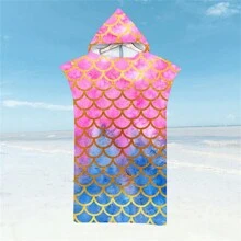 1 件速干冲浪斗篷换衣巾浴袍连帽衫，适合成人男女，可穿戴沙滩巾超细纤维游泳海滩冲浪潜水居家温泉沐浴夏季婚礼家居浴室装饰返校 - 彩色 - 查看 28