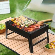 1 Pieza Parrilla plegable portátil para barbacoa, Parrilla plegable sin humo, Estufa de carbón grande - Suministros para barbacoa de camping y picnic al aire libre