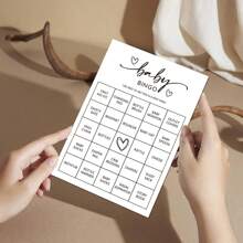 Jeu de Bingo pour fête de révélation de genre (30 cartes uniques) Jeu de douche pré-rempli amusant, cartes d'appel perforées, neutre pour le genre, minimaliste