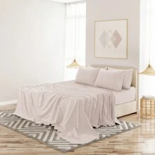 LUX DECOR 6-Piece Embroidered Bed Sheet Set – Brushed Microfiber, Deep Pocket, Lightweight & Breathable – Graduation Gifts, Home Decor, Sleep Protection For Dorms, Student Beds, Back‑To‑School Gift, Soft Bed Linens, Comfortable Sleep, Luxury Bed Set, Valentine's Day Bedroom, Spring Bedding Refresh, Guest Room Essentials, Dorm Room Bedding, Premium Bed Linens, Easy Care Sheets, Hypoallergenic Fabric, Year-Round Comfort, Master Bedroom Update, Matching Bedding Set, Hotel Quality Linens - 淺粉色 - 查看 6