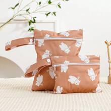 2pcs Reusable Cloth Diaper Wet Bag, Waterproof Storage Bag, Mini Mommy Bag