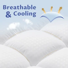 Samebed Extra Thick Mattress Topper, Quilted Fluffy Soft Mattress Pad Cover Protector With 8-21Inch Deep Pocket, Cooling Breathable Pillow Top Mattress Topper Overfilled With Down Alternative - trắng - Xem 3