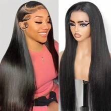 13 X 4 Real Hair Wig Straight HD Lace Front Wig 100% Brazilian Human Hair Wigs For Women's With Baby Hair - màu đen - Xem 6