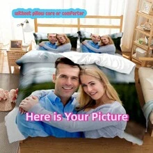 Conjunto de Capa de Edredom Personalizada com Fechamento de Zíper - Conjunto de Roupa de Cama em Poliéster de Impressão Digital com 2 Fronhas, Resistente a Rasgos, Lavável em Máquina, Presente Personalizado - Sem Edredom, Tema de Desenhos Animados Lavável, Leve, Respirável, Aconchegante, Confortável, Quente, Suave, Personalização Simples, Única, Presente Ideal para Ele, Presente Ideal para Ela, Presente Ideal para Namorado, Presente Ideal para Namorada, Presente Ideal para Pai, Presente Ideal para Mãe, Presente Ideal para Amigos, Presente Ideal para Família , Dela, Namorado, Namorada, Pai, Família, Mãe, Amigos para Aniversários, Formatura, Inauguração da Casa, Casamentos, Aniversários Sofá, Cama, Carro, Sala de Chá, Quarto, Sala de Estar