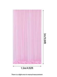 1 pieza Cortina de gasa blanca y rosa de 3 m de largo / 1,5 m de ancho con fondo de tul, cortina de gasa transparente, utilizada para fondo de escenario, fotografía al aire libre, fiesta festiva, fiesta de boda, decoración del hogar (múltiples opciones de color)