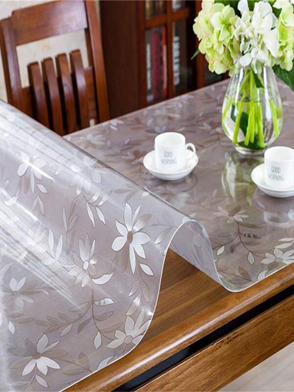 Mantel de mesa de vidrio suave, mantel de mesa transparente de PVC, a prueba de agua y a prueba de aceite, cubierta de mesa rectangular clara para cocina y comedor
