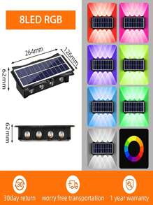 CANMEIJIA 1 件装大型太阳能灯 LED 壁灯现代风格照明 IP65 户外防水太阳能花园灯装饰适用于花园/走廊/庭院 - 太陽能壁燈 - 查看 13